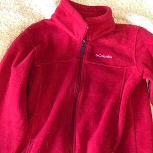 red Columbia fleece zipup kids